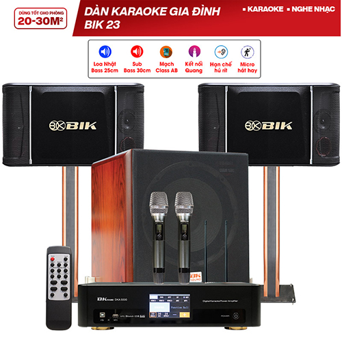 Dàn karaoke gia đình BIK 23 (BIK BJ S768, BKSound DKA 6500, Bksound SW512 C)