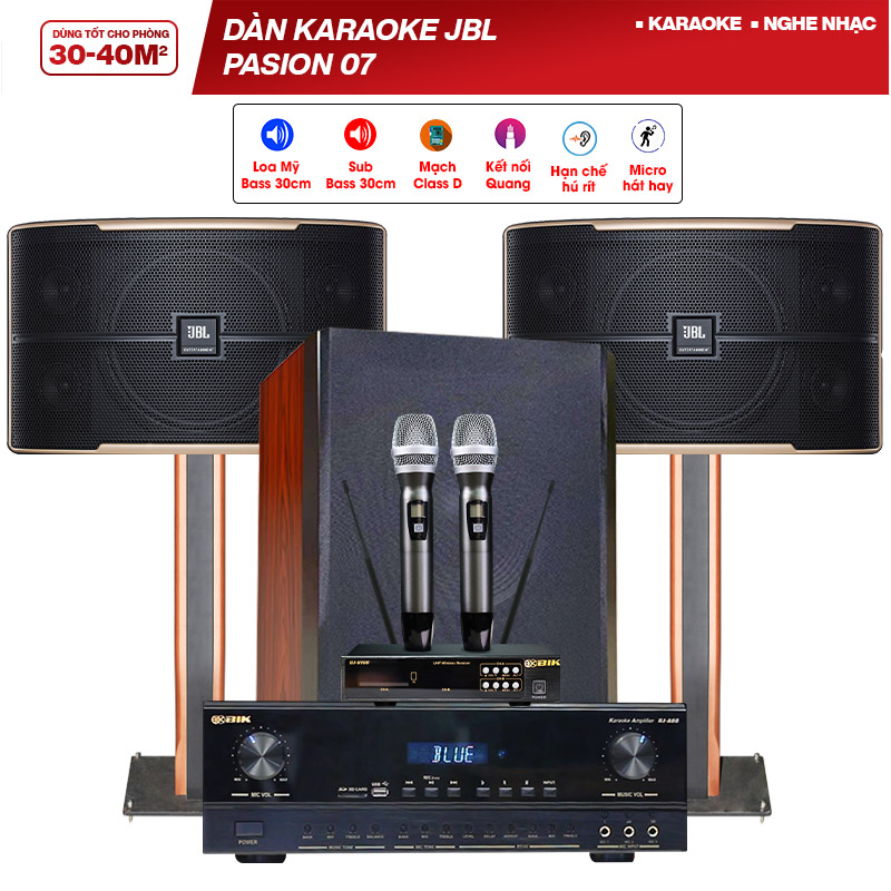 Dàn karaoke JBL Pasion 07 (JBL Pasion 10, BIK BJ A88, BKsound SW612, BIK BJ U100)