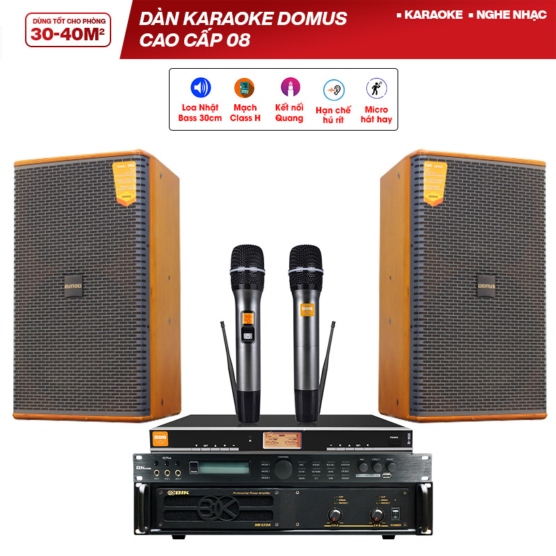 Dàn karaoke Domus cao cấp 08 (Domus DK612, BIK VM820A, BKSound X5 Plus, BBS B900)
