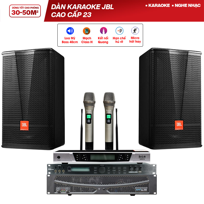 Dàn karaoke JBL cao cấp 23 (JBL CV1570, APP MZ106, BKSound X5 Plus, BCE UGX12)