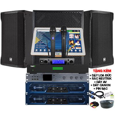 Dàn karaoke gia đình cao cấp RCF 14 (RCF CMAX 4112, S8018 II, Crown T7, Crown T10, K9900II, 4K Plus 6TB, VM300)