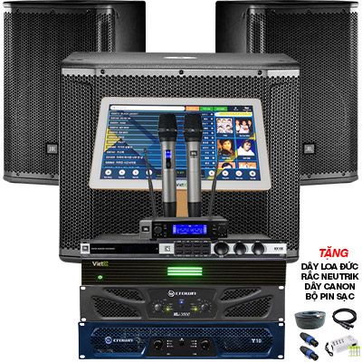 Dàn karaoke JBL cao cấp 18 ( JBL SRX 812, Crown T10, Crown XLi3500, JBL KX180, JBL VM200, JBL 818S,  VietK 4K Plus 4TB +