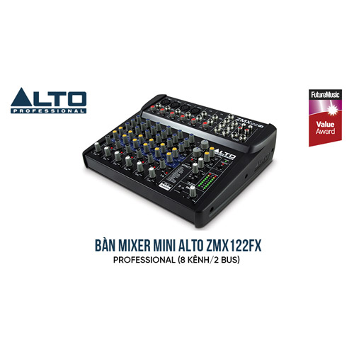 Bàn mixer mini Alto ZMX122FX (Mixer cơ, 8 kênh/2 bus)
