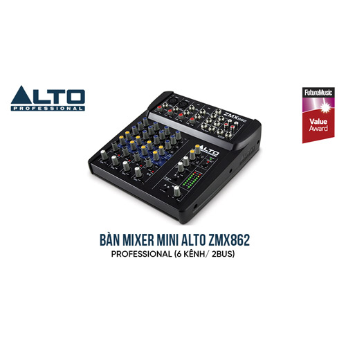 Bàn mixer mini Alto ZMX862 (Mixer Analog, 6 kênh/ 2bus)