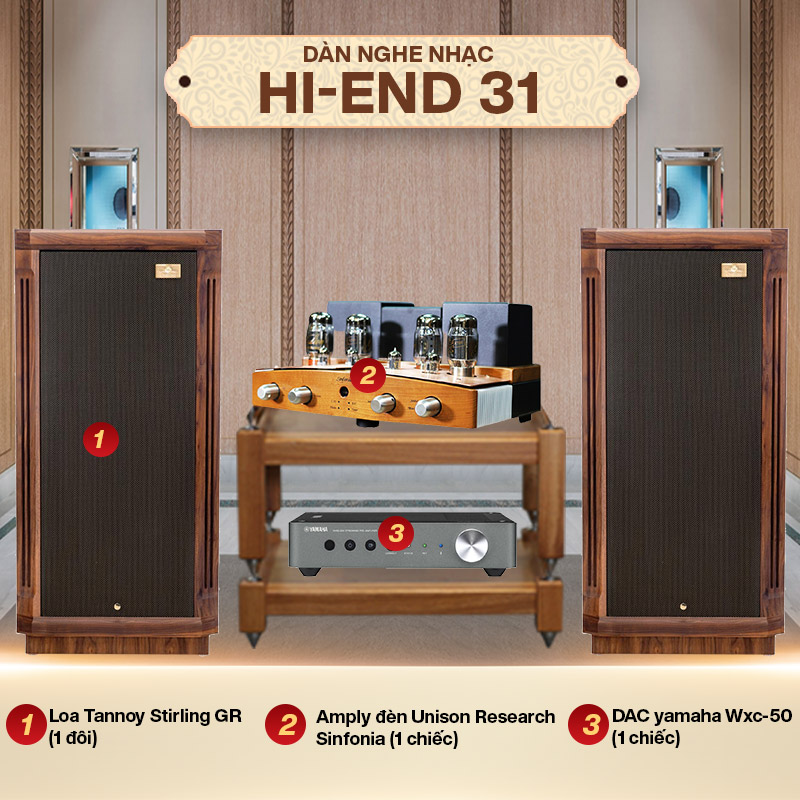 Dàn nghe nhạc Hi-end 31 (Tannoy Stirling GR + Unison Research Sinfonia + DAC Yamaha WXC-50)