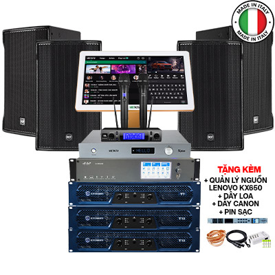 Dàn karaoke cao cấp RCF 17 (RCF CMAX 4112, RCF S8018II, Crown T7, Crown T10, AAP K9900 II, JBL VM300)