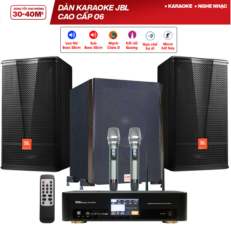 Dàn karaoke JBL cao cấp 06 (JBL CV 1270, BKSound DKA 8500, BKSound SW612C)