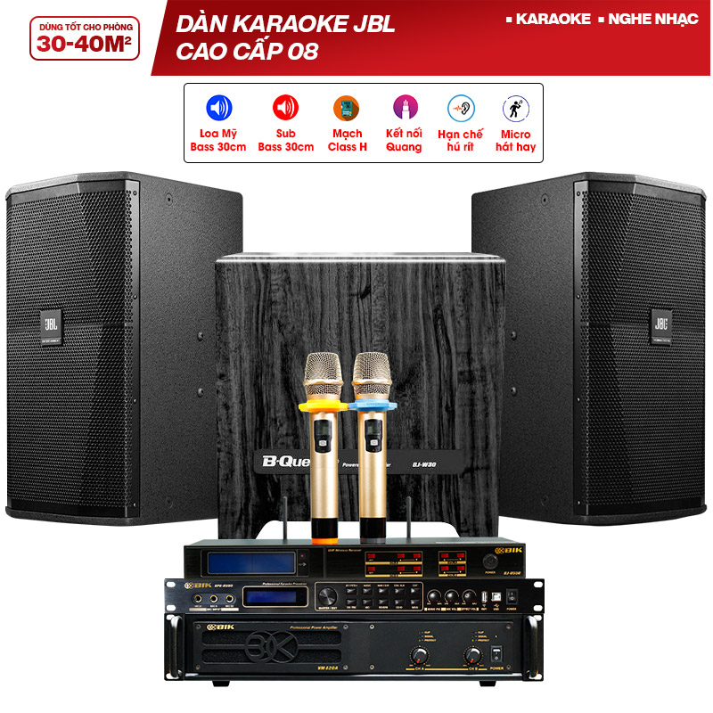 Dàn karaoke JBL cao cấp 08 (JBL XS12, BIK BJ W30, BIK VM820A, BIK BPR 8500, BIK BJ U550)