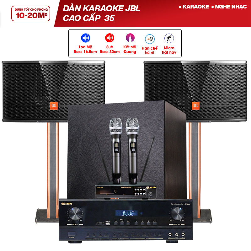 Dàn karaoke JBL cao cấp 35 (JBL CV1652T, BJ-A88, BKSound SW312, BJ-U100) 