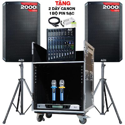 Dàn karaoke- Sân khấu Mini Alto 17(Alto TS312, Alto Live 802, BCE UGX12 Luxury, Tủ thiết bị 10U, Chân loa )