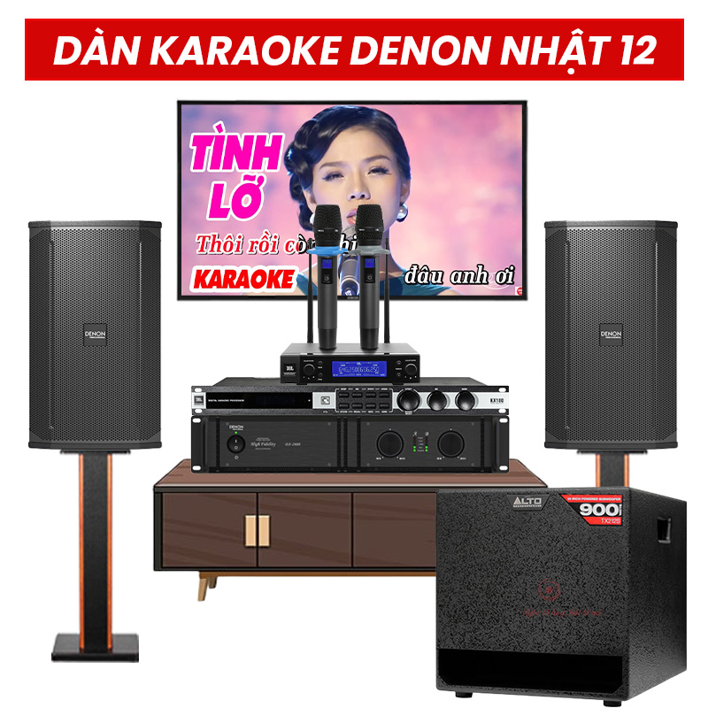 Dàn karaoke cao cấp Denon Nhật 12 (Denon DN-512, Denon DA-2600, JBL KX180A, Alto TX212S, JBL VM200)