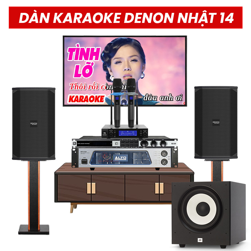 Dàn karaoke cao cấp Denon Nhật 14 (Denon DN-710, Alto MP2500, KX180A, JBL A100P, JBL VM200)
