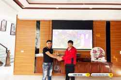 Lắp đặt hệ thống máy chiếu 4K BenQ V7050i, màn chiếu điện cho anh Linh tại Phú Thọ
