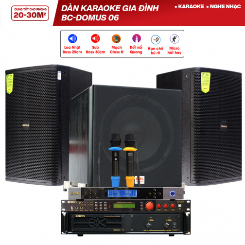 Dàn karaoke gia đình BC-Domus 06 (Domus DP6100, BIK VM420A, BIK BPR 5600, BKSound SW512 B, BIK BJ U500)