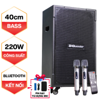 Loa kéo Karaoke Nhật BIK BMS 5015 (Bass 40cm, 220W/500W, Kèm 2 micro, Pin sạc, Pin 8-10h)