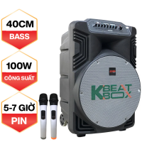 Loa kéo KBeatbox KB39Z (Bass 40cm, 100W, Kèm 2 micro, Pin Sạc 5-7h)