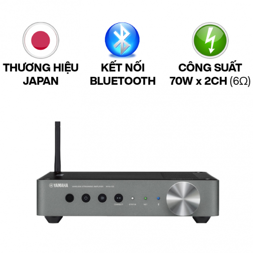 Amply Yamaha WXA50 (2 kênh, 90W/CH 6Ohm, DAC, Bluetooth, Music server)