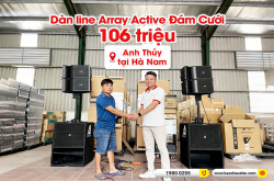 Lắp đặt dàn Line Array Actpro sự kiện, đám cưới trị giá hơn 100 triệu cho anh Thủy tại Hà Nam (Loa Line Array Active Actpro A2 Suit, Alto TS412) 