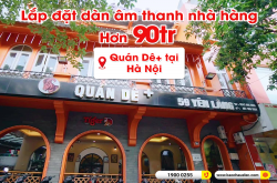 Lắp đặt âm thanh cho nhà hàng Dê+ trị giá hơn 90 triệu tại Hà Nội (JBL MTS12, Crown T5, JBL KX180A, VM300, 4k Plus, Màn 21,5 inch,…) 