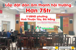 Lắp đặt dàn âm thanh hội trường cho Ủy ban nhân dân phường Hoà Thuận Tây tại Đà Nẵng (Domus DP6150, VM840A, KX180A, RXW 18C, MG16XU,…)  