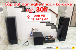 Lắp đặt dàn nghe nhạc, karaoke trị giá hơn 30 triệu cho anh Vũ tại Long An (Yamaha NS-777, BIK BJ-A88, R101SW, UGX12 Gold) 