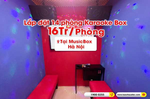 Lắp đặt hệ thống 14 phòng karaoke box trị giá 16 triệu/phòng cho quán Music Box tại Hà Nội (JBL MK08, BKSound DKA 5500) 