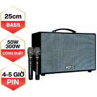 Loa xách tay mini Acnos CS250SON (Bass 25cm, 50W, Pin 4-5h, Kèm 2 Micro)