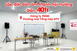 Lắp đặt dàn âm thanh hội trường trị giá gần 40 triệu cho công ty TNHH TM Tổng hợp HTV tại Hà Nội (Alto TX315, DSP9000 Plus, TS312S, U900 Plus X,…)   