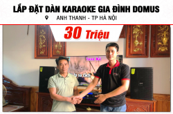 Lắp đặt dàn karaoke Domus 30tr cho anh Thanh tại Hà Nội (Domus DP6120 Max, VM620A, KX180A, U900 Plus X) 