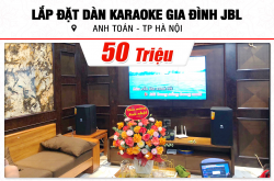 Lắp đặt dàn karaoke JBL 50tr cho anh Toán tại Hà Nội (JBL XS10, Crown T5, JBL KX180A, JBl VM300) 