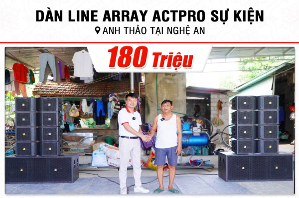 Lắp đặt dàn Line Array Actpro trị giá hơn 180 triệu cho anh Thảo tại Nghệ An (Actpro KR210, Actpro KR28, Actpro TD 2.22, MG12XU,…) 