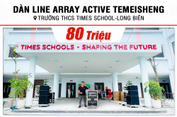Lắp đặt dàn Line Array trị giá hơn 80 triệu cho Trường THCS Times School tại Hà Nội (Temeisheng LT-15, Yamaha MG12XU, UGX12,...)
