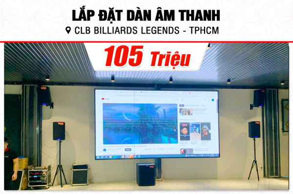 Lắp đặt dàn âm thanh 105tr cho CLB Billiards Legends tại TPHCM (TS412, TS410, Truemix 800FX, TS318S, BJ-U600,…) 
