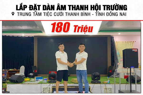 Lắp đặt dàn âm thanh 180tr cho TT Tiệc cưới Thanh Bình tại Đồng Nai (TS415, TS412, TS418S, KX850, Live 1604, Actpro DSP48,…) 