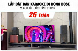 Lắp đặt dàn karaoke di động Bose 26tr cho chú Tín tại Bình Dương (Bose S1 Pro, BKSound KP500, JBL A100P)