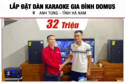 Lắp đặt dàn karaoke Domus 32tr cho anh Tùng tại Hà Nam (Domus DP6120 Max, VM620A, DSP-9000 Plus, SW715, U900 Plus X)