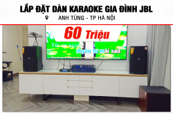 Lắp đặt dàn karaoke JBL 60tr cho anh Tùng tại Hà Nội (JBL XS10, Crown T5, KX180A, JBL A120P, JBL VM300) 