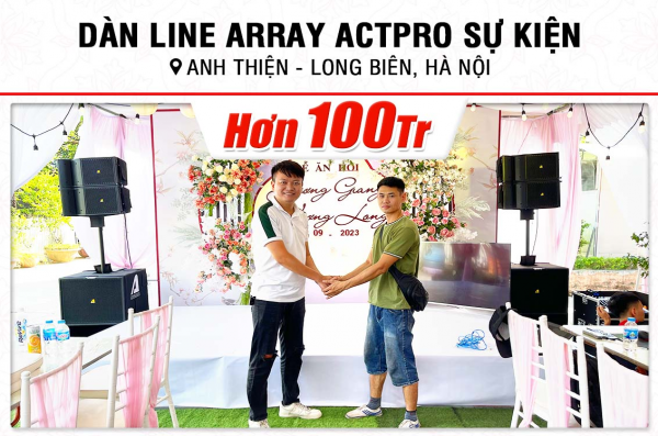 Lắp đặt dàn Line Array Actpro 106tr cho anh Thiện tại Hà Nội (Actpro A2 Suit Ferrite, MG12XU, X5 Plus, 4K Plus 4TB, UGX12,…) 