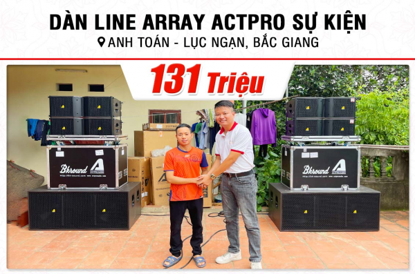 Lắp đặt dàn Line Array Actpro 131tr cho anh Toán tại Bắc Giang (Actpro KR210, Actpro KR28, FP14000, QD4.13, MG10XUF, DSP48,…)
