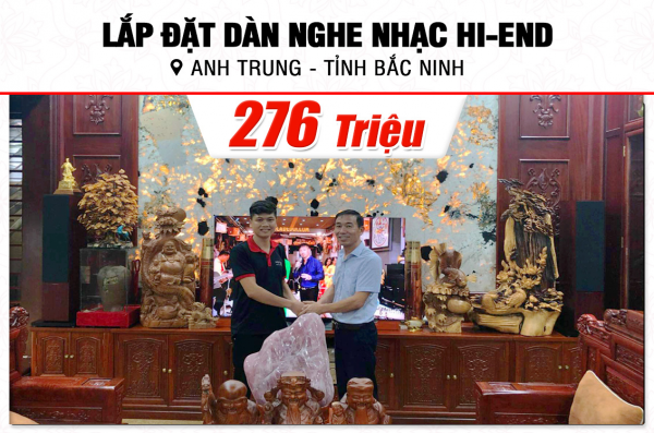 Lắp đặt dàn nghe nhạc Hi-end 276tr cho anh Trung tại Bắc Ninh (BW 703 S2, Cocktall Audio X45, Accuphase E480, Teac TN4C,…) 