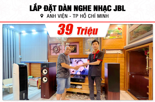 Lắp đặt dàn nghe nhạc JBL 39tr cho anh Viện tại TPHCM (JBL Stage A190, Denon PMA-900HNE) 