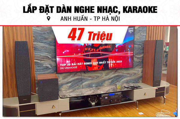 Lắp đặt dàn nghe nhạc, karaoke 47tr cho anh Huấn tại Hà Nội (Jamo C97II, PMA-900HNE, DSP-9000 Plus, C910, U900 Plus X)