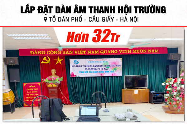 Lắp đặt dàn âm thanh hội trường cho Tổ dân phố tại Hà Nội (Denon DP-R212, CA-J602, X6 Luxury, U900 Plus X)