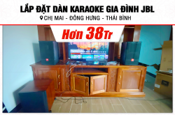 Lắp đặt dàn karaoke JBL hơn 38tr cho chị Mai tại Thái Bình (JBL CV1070, BKSound DKA 8500, SW612C)