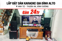 Lắp bịa dàn karaoke Alto sát 24tr mang lại anh Tự ở Bình Dương (Alto AT1000 II, VM 420A, DSP 9000 Plus, SW512-C)