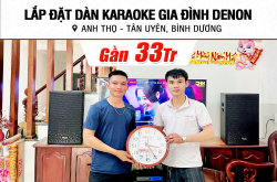 Lắp bịa dàn karaoke Denon sát 33tr mang lại anh Thọ ở Bình Dương (Denon DP-R212, VM 620A, KP500, U900 Plus X, SW512)