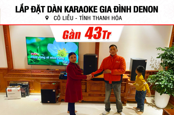 Lắp đặt dàn karaoke Denon gần 43tr cho cô Liễu ở Thanh Hóa (Denon DN-510, VM 620A, BKSound KP500, UGX12 Luxury, SW512)