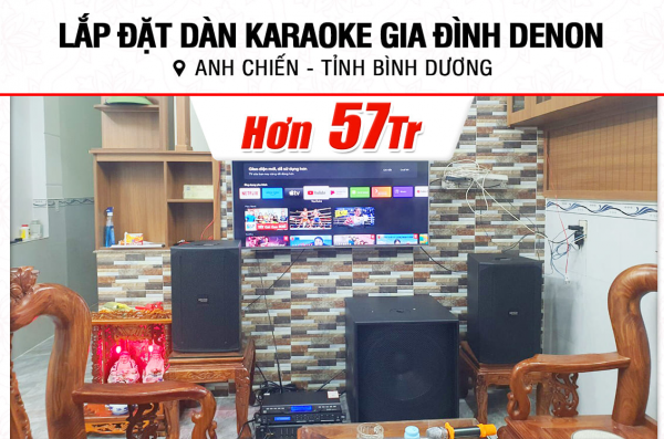 Lắp đặt dàn karaoke Denon hơn 57tr cho anh Chiến ở Bình Dương (Denon DN-512, BIK CA-J804, JBL VX8, BCE U900 Plus X)