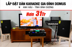 Lắp đặt dàn karaoke Domus hơn 31tr cho anh Hậu ở Bình Dương (Domus DP6120 MAX, VM 620A, KX180A, UGX12)