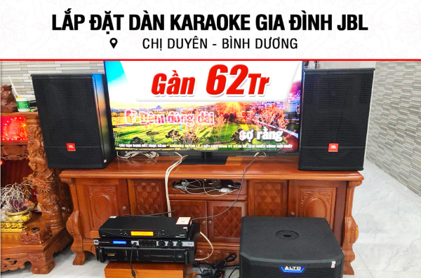 Lắp đặt dàn karaoke JBL gần 62tr cho chị Duyên ở Bình Dương (JBL CV1270, CA-J802, KX180A, TS12S, UGX12 Plus)